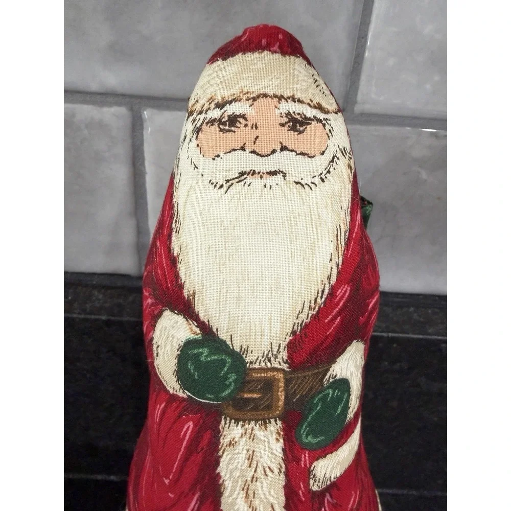 Santa Claus Pillow Stuffed Cut n Sew 1970's Vintage Christmas Decor 8 Inch Tall